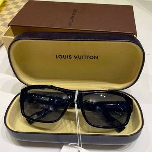 Louis Vuitton damier sunglasses in black and silver